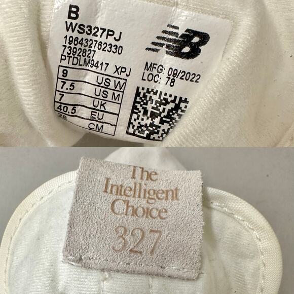 New Balance 327 Off White Moonbeam Leopard Beige Cream Suede Women's Size‎ 9 - Picture 13 of 16